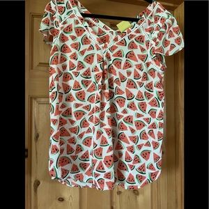 Anthropologie Maeve watermelon top, size 12. Excellent pre-loved condition.
